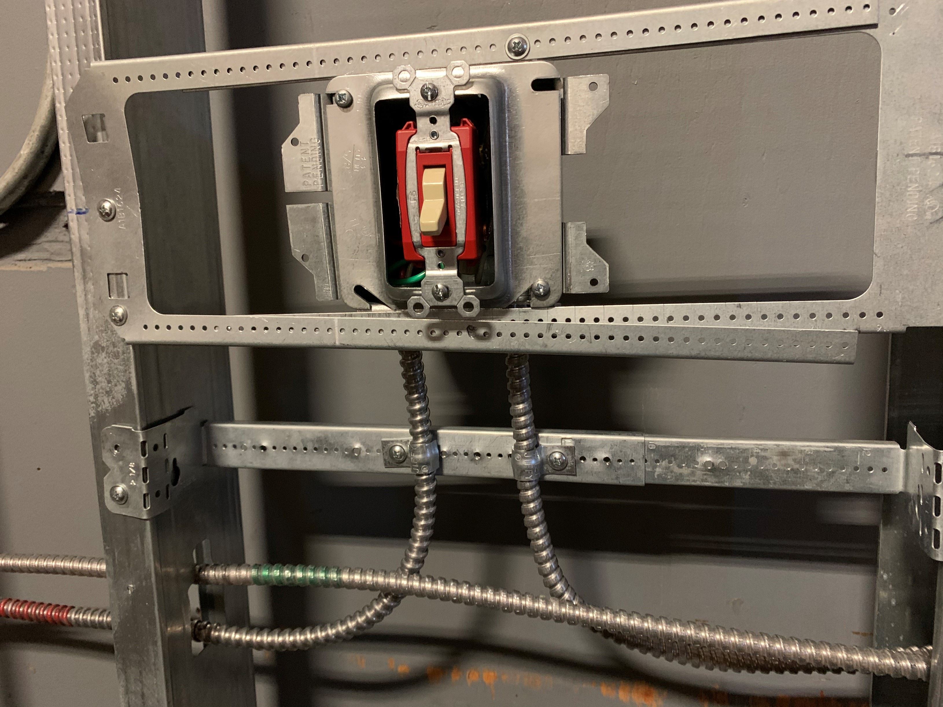 Close up photo of Comalli Group's training light switch in their training center